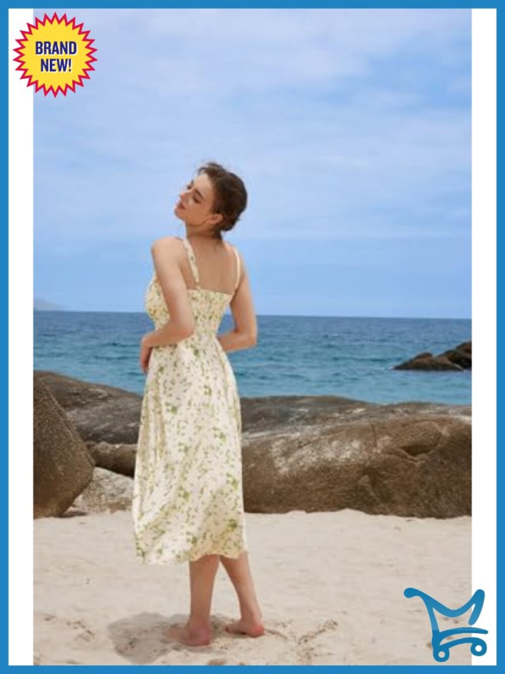 Floral Corset Dress with Pockets Adjustable Straps - Picture 4 of 6